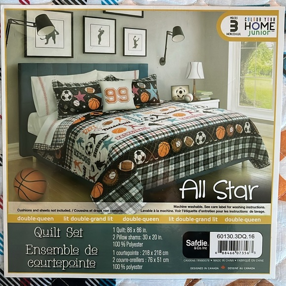 Sports Quilt Set, Double Queen - Picture 2 of 2